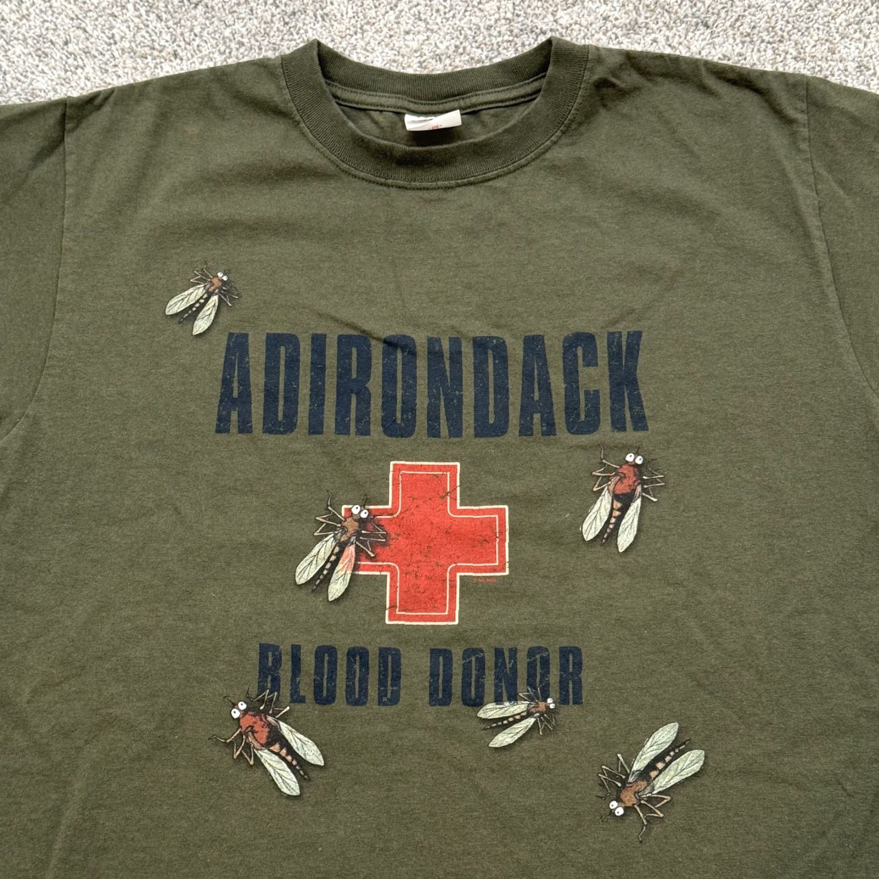 Anvil VINTAGE is not applicable; use original rules. Title: Anvil Shirt Mens Medium Green Adirondack Blood Donor Mosquito Graphic Tee Size US M / EU 48-50 / 2 - 6 Thumbnail