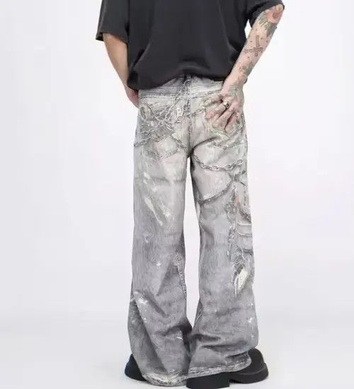 Jean Kobayashi x Kase 3D Chain Printed Jeans Size US 27 - 2 Thumbnail