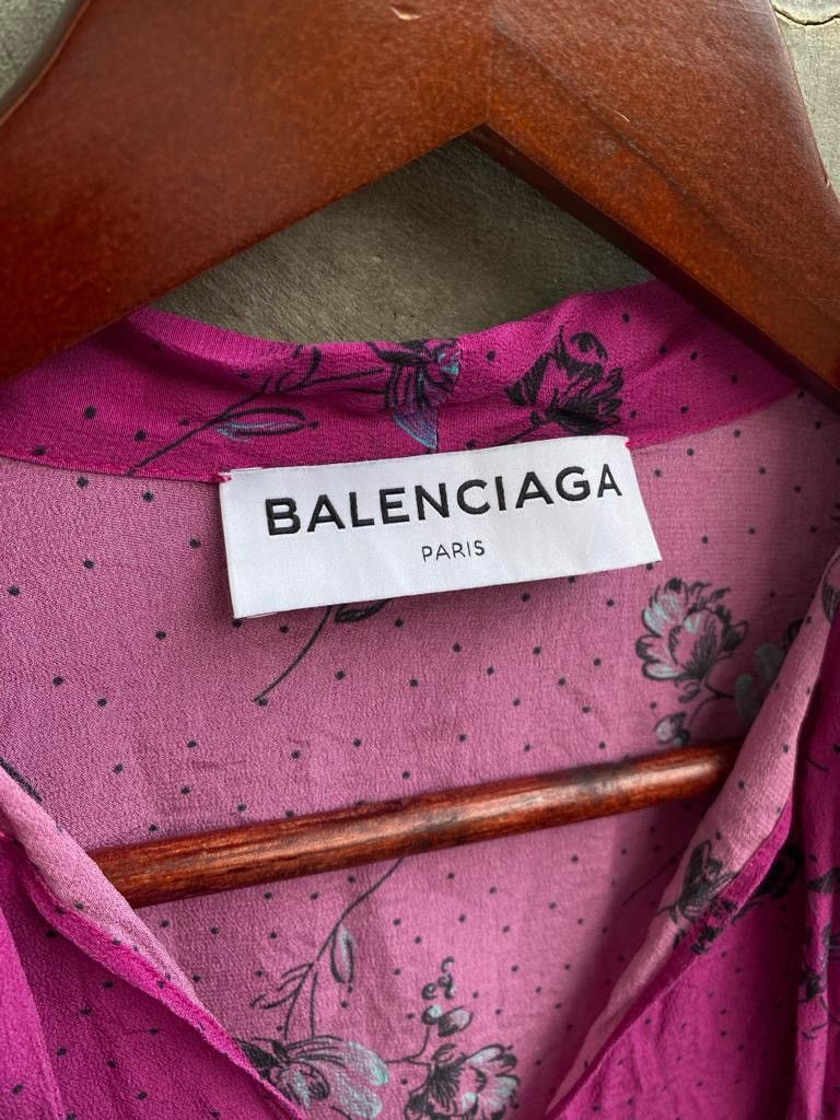 Balenciaga 2018 Floral Silk Blouse Size XS / US 0-2 / IT 36-38 - 7 Thumbnail