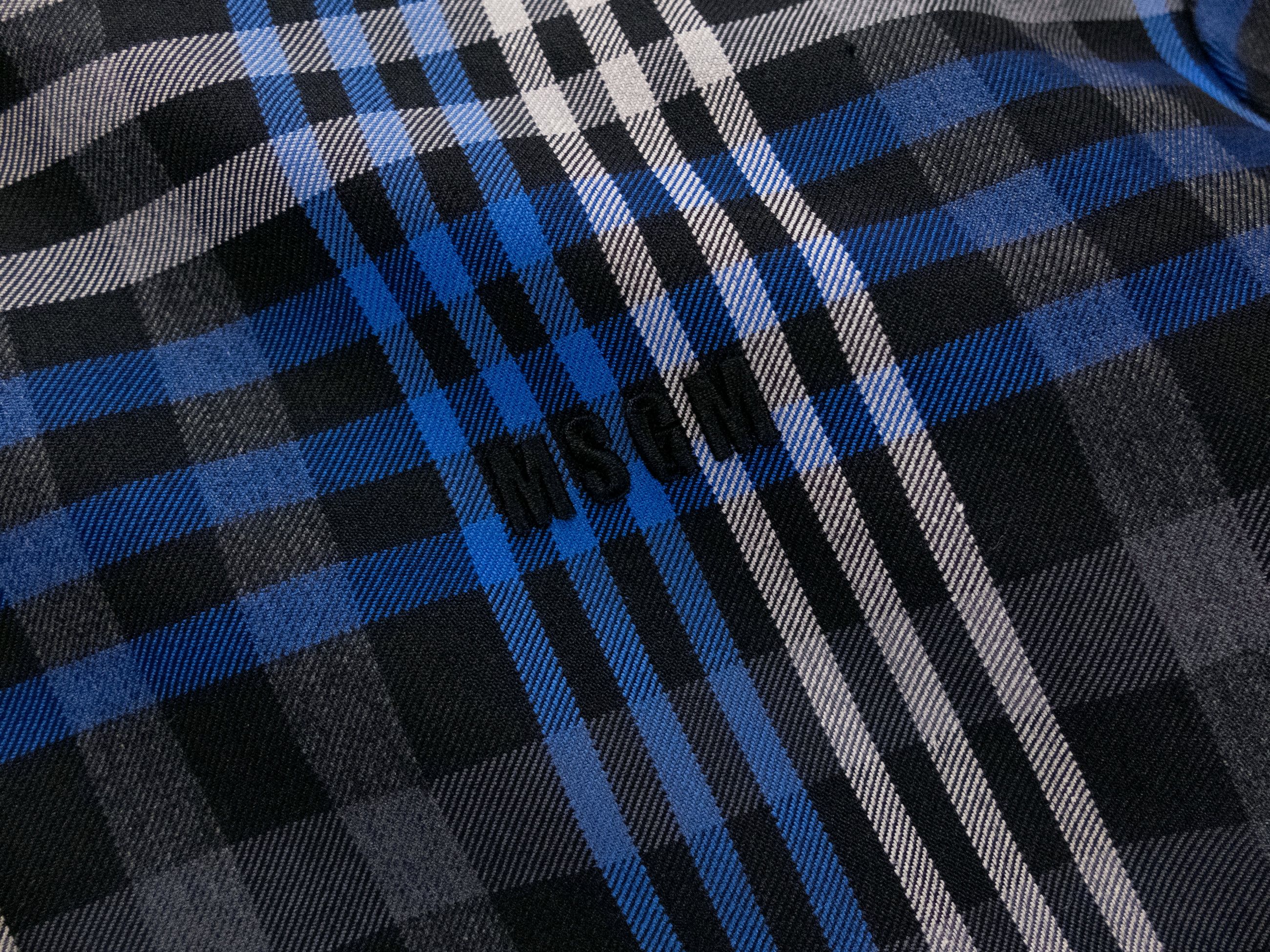 MSGM MSGM Milano gray blue plaid puffer bomber jacket Large Size US L / EU 52-54 / 3 - 6 Thumbnail