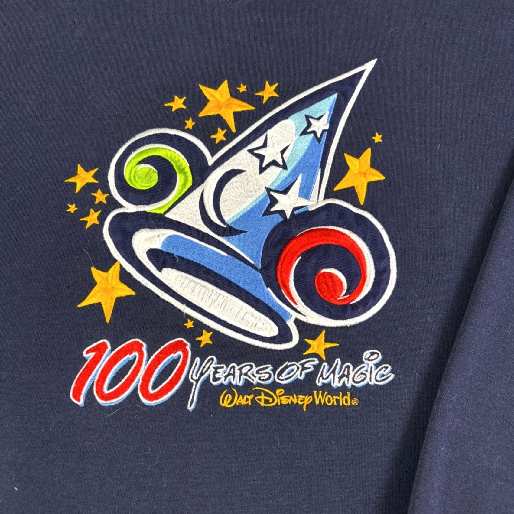 Disney VINTAGE Walt Disney World Sweatshirt Navy Blue Large 90s Mickey Mouse Crew Neck Long Sleeve Embroidered Logo Graphic Print Pullover Mens L Size US L / EU 52-54 / 3 - 5 Thumbnail