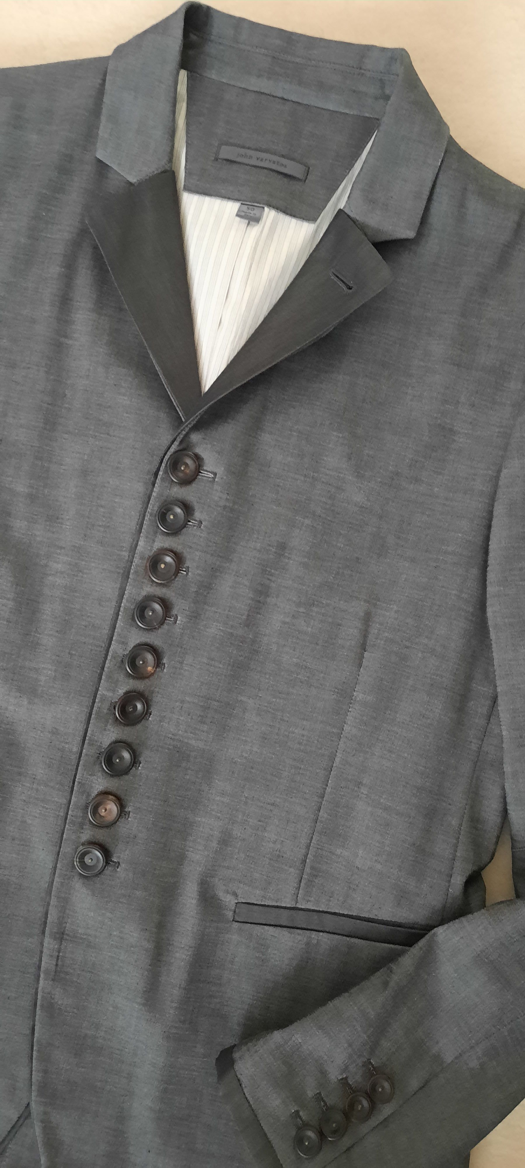 John Varvatos JOHN VARVARTOS Men's Blazer Jacket Multibutton Grey 50 (IT) Size 50R - 10 Thumbnail