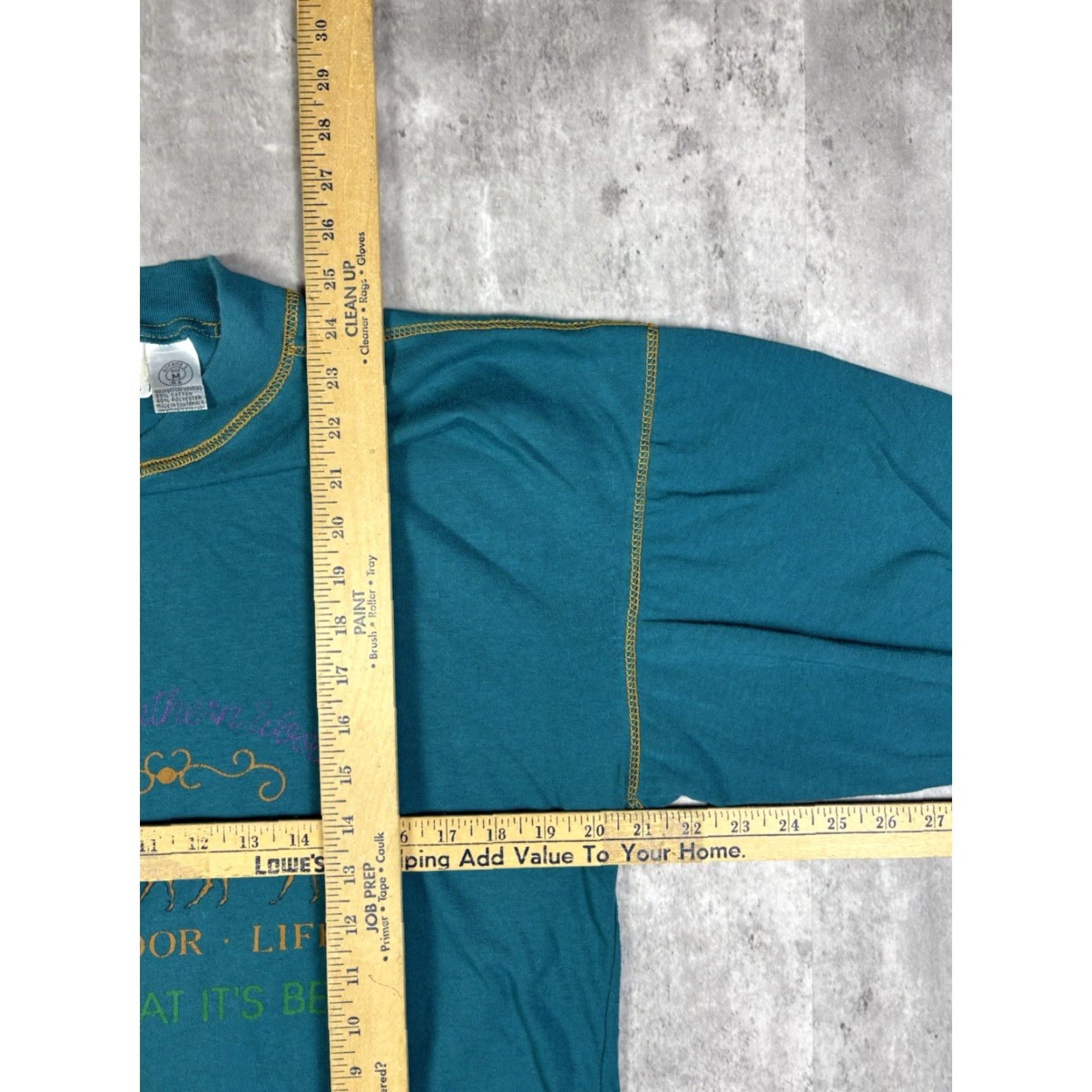 Vintage VINTAGE 90s Outdoors Nature Long sleeve Graphic T-Shirt Gatino M Blue Cotton Men Crew Neck Shirt Pants? Wait. Size US M / EU 48-50 / 2 - 4 Thumbnail