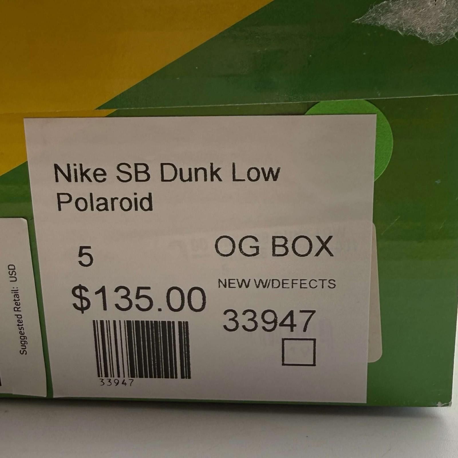 Nike Nike SB Dunk Low Polaroid Black Sneakers US 5 New with Box Size US 5 / EU 37 - 9 Thumbnail