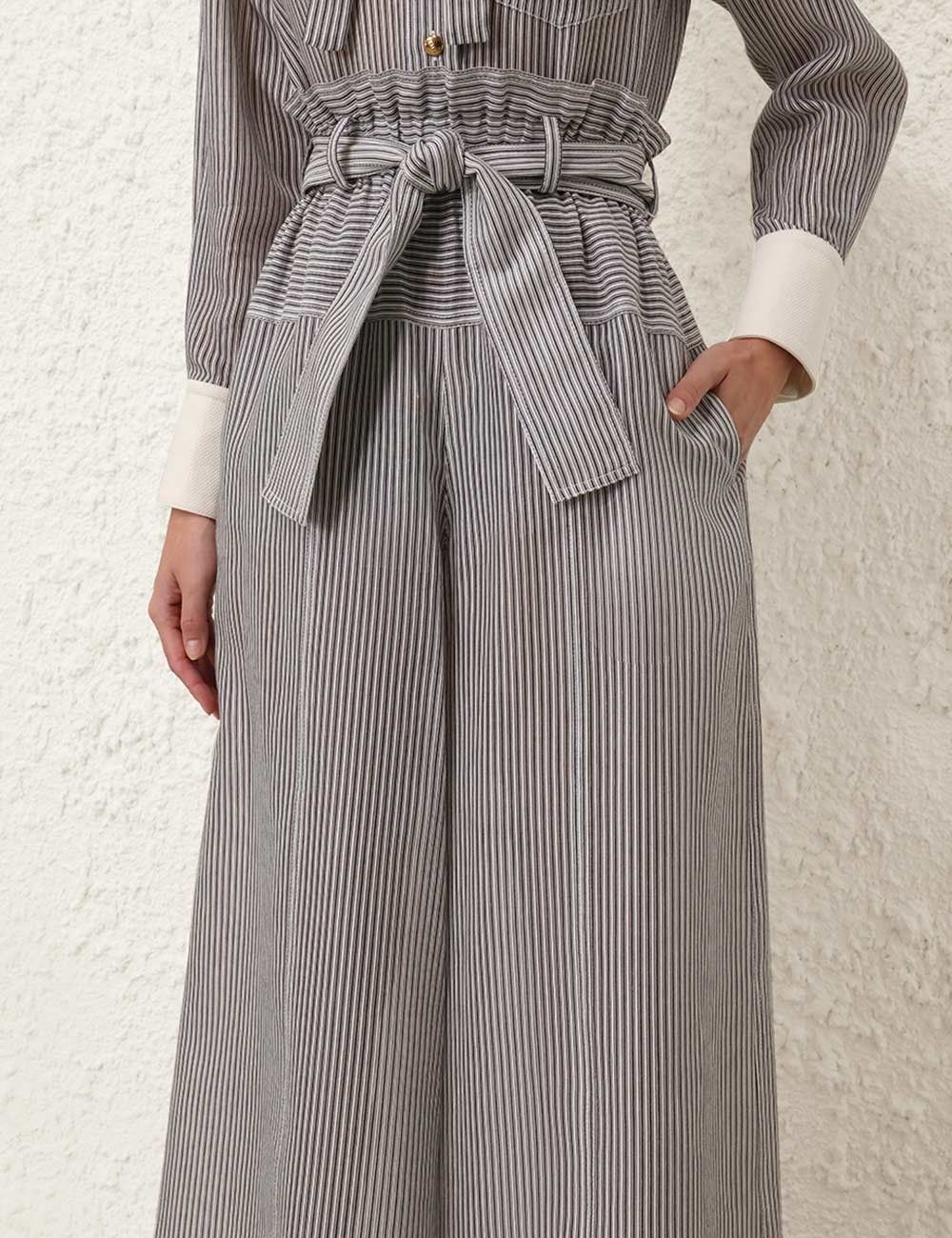 Zimmermann oc11z0825 Illustration Paperbag Pant in White/Black Size 27" / US 4 / IT 40 - 6 Thumbnail