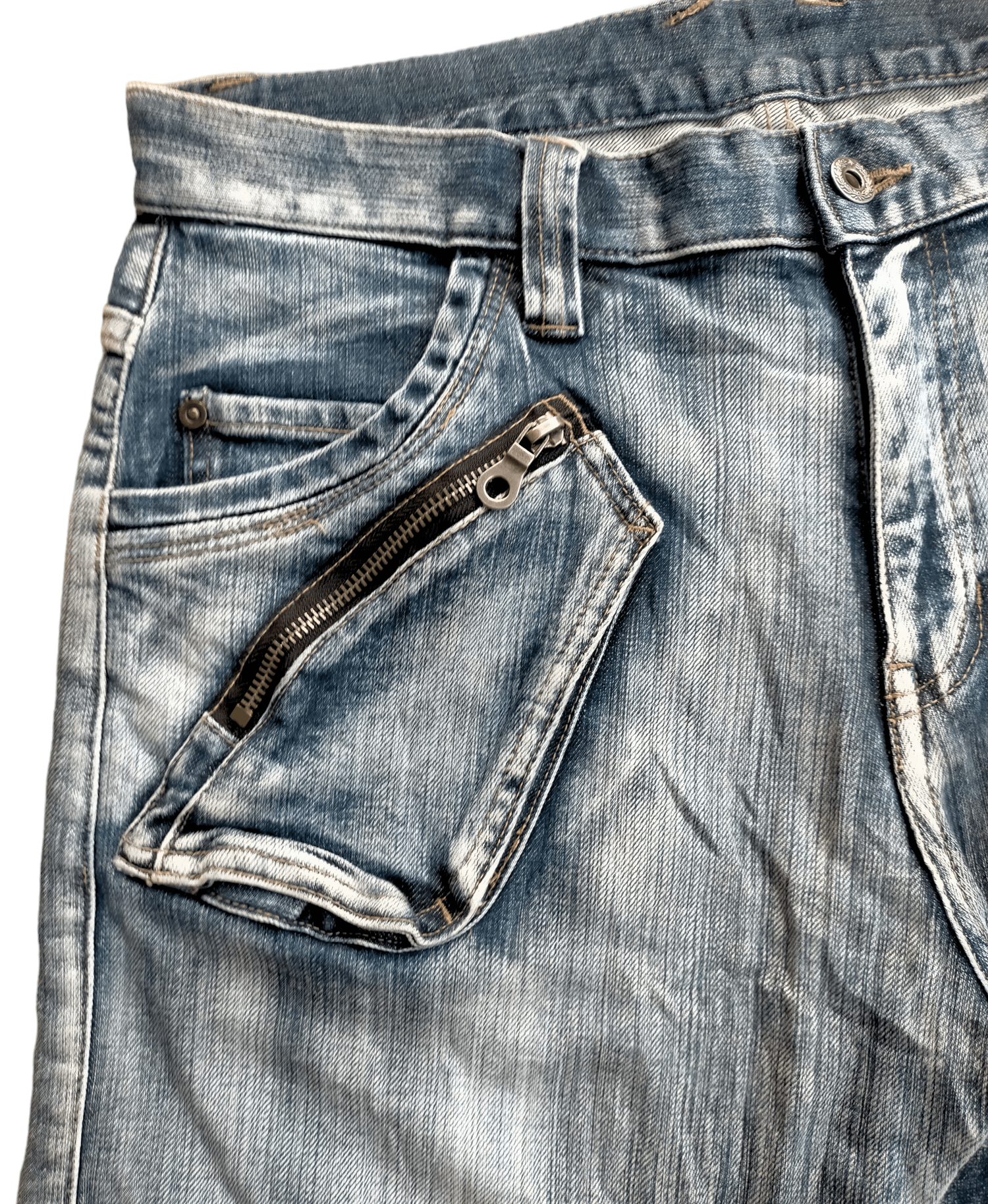 PPFM PPFM Curve Leg Stretch Acid Wash Jeans Size US 33 - 4 Thumbnail