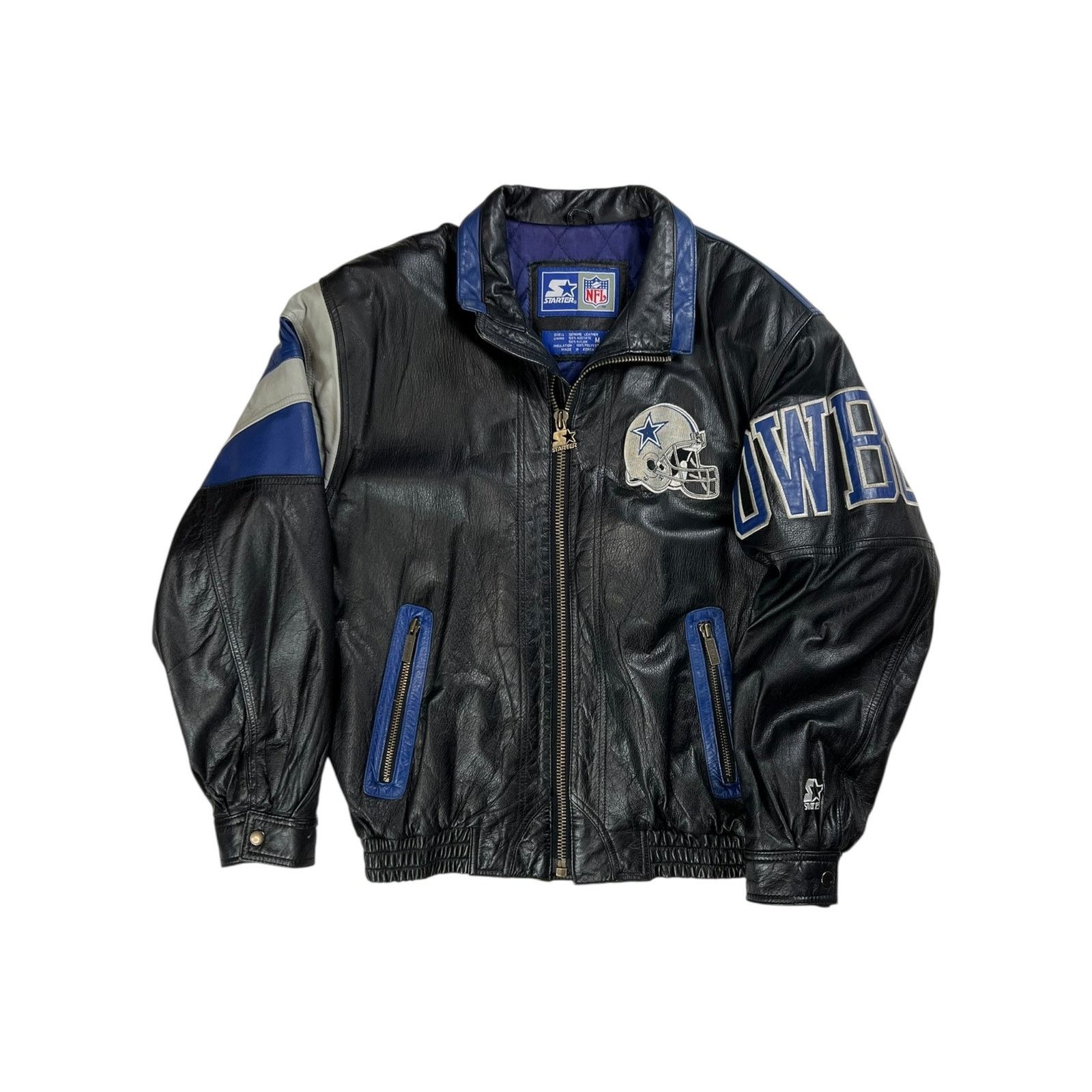 NFL × Starter × Vintage Vintage 90s Starter Dallas Cowboys leather jacket (M/L) Size US L / EU 52-54 / 3 - 1 Thumbnail