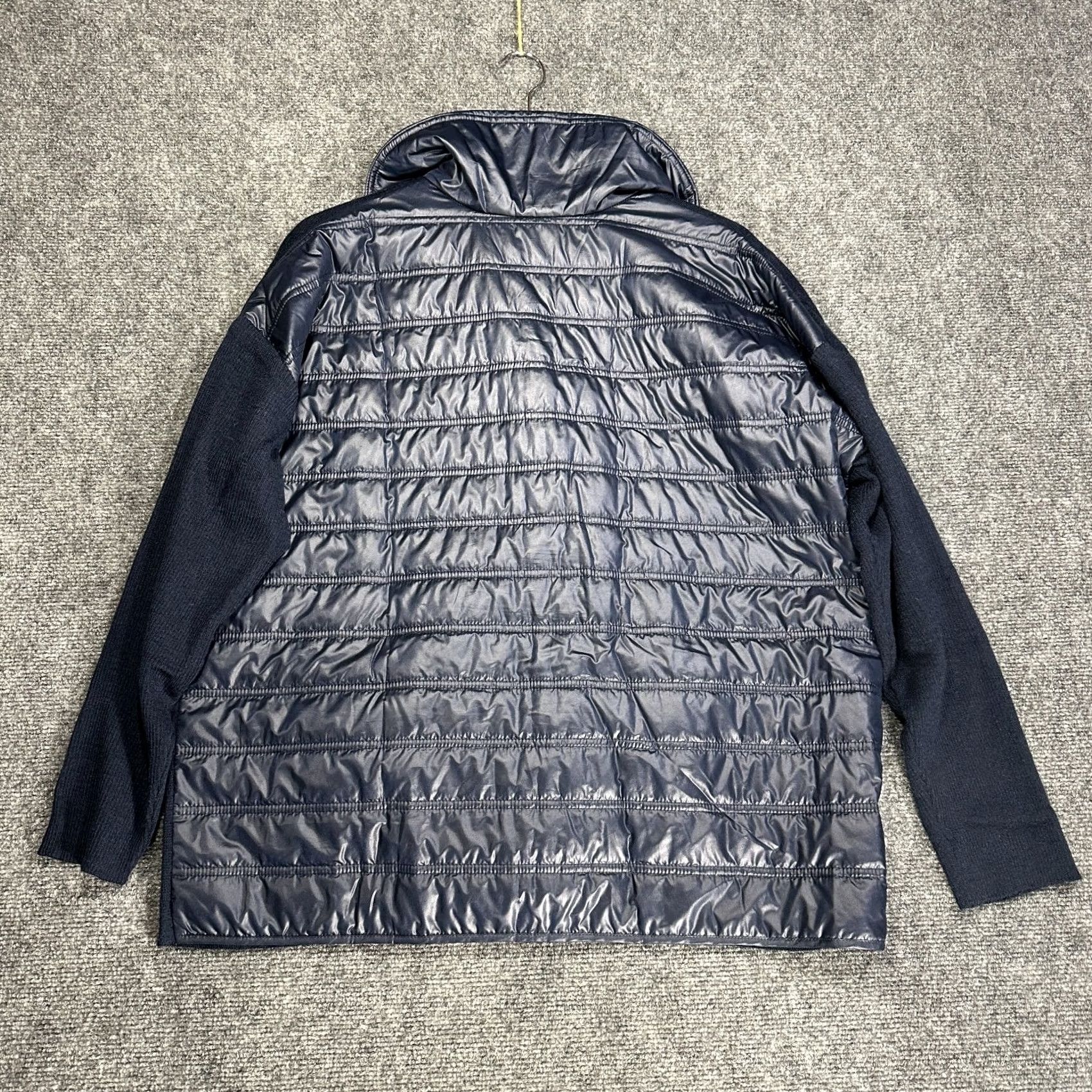 Vintage Chicos Zenergy Jacket Womens XL Blue Knit Front Puffer Back Pockets Snap Up Casual Solid Geometric Front Knit Back Pockets Size XL / US 12-14 / IT 48-50 - 7 Thumbnail