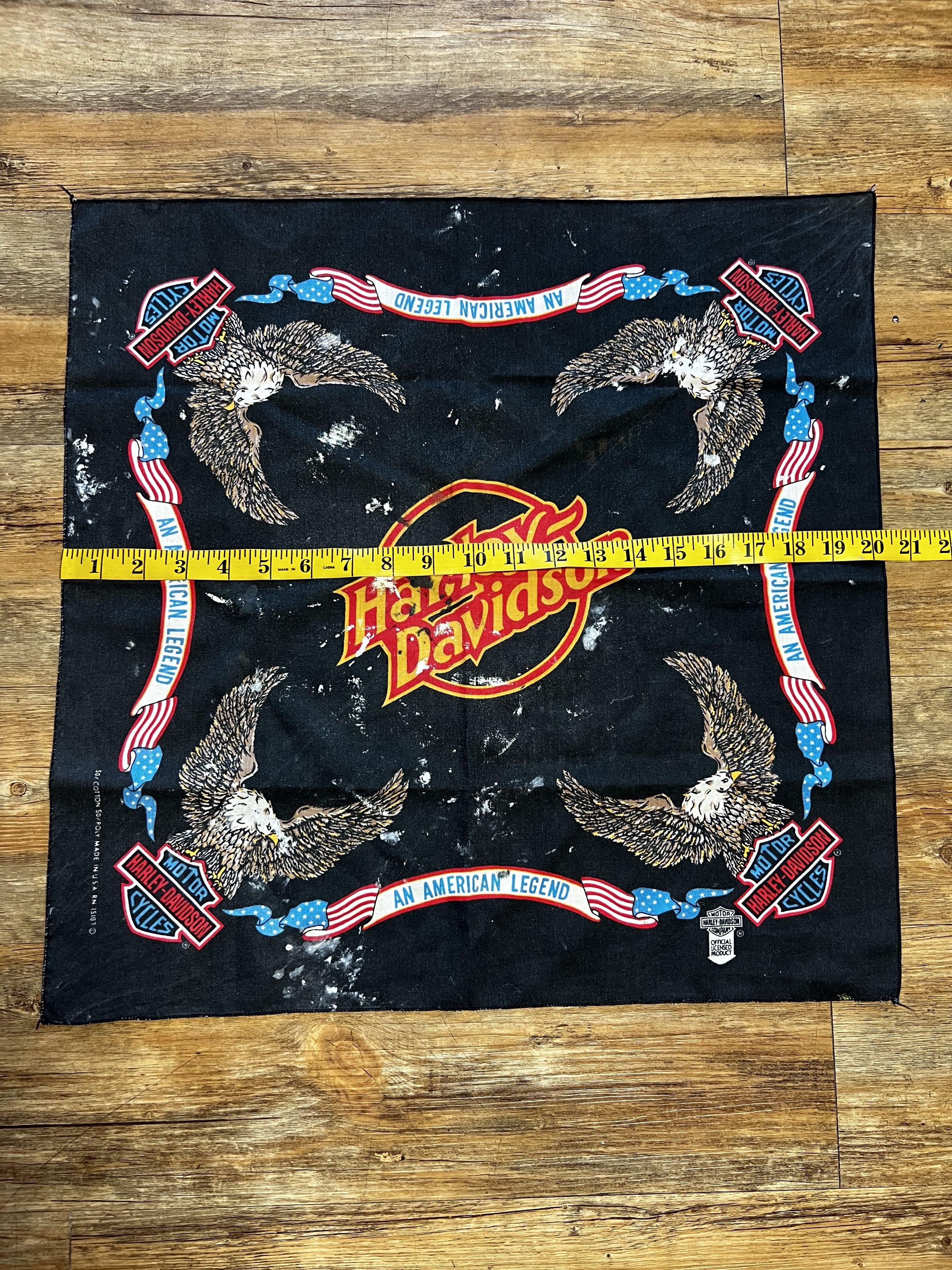 Harley Davidson Vintage 80s Official Harley Davidson American Legend Bandana Size ONE SIZE - 7 Thumbnail