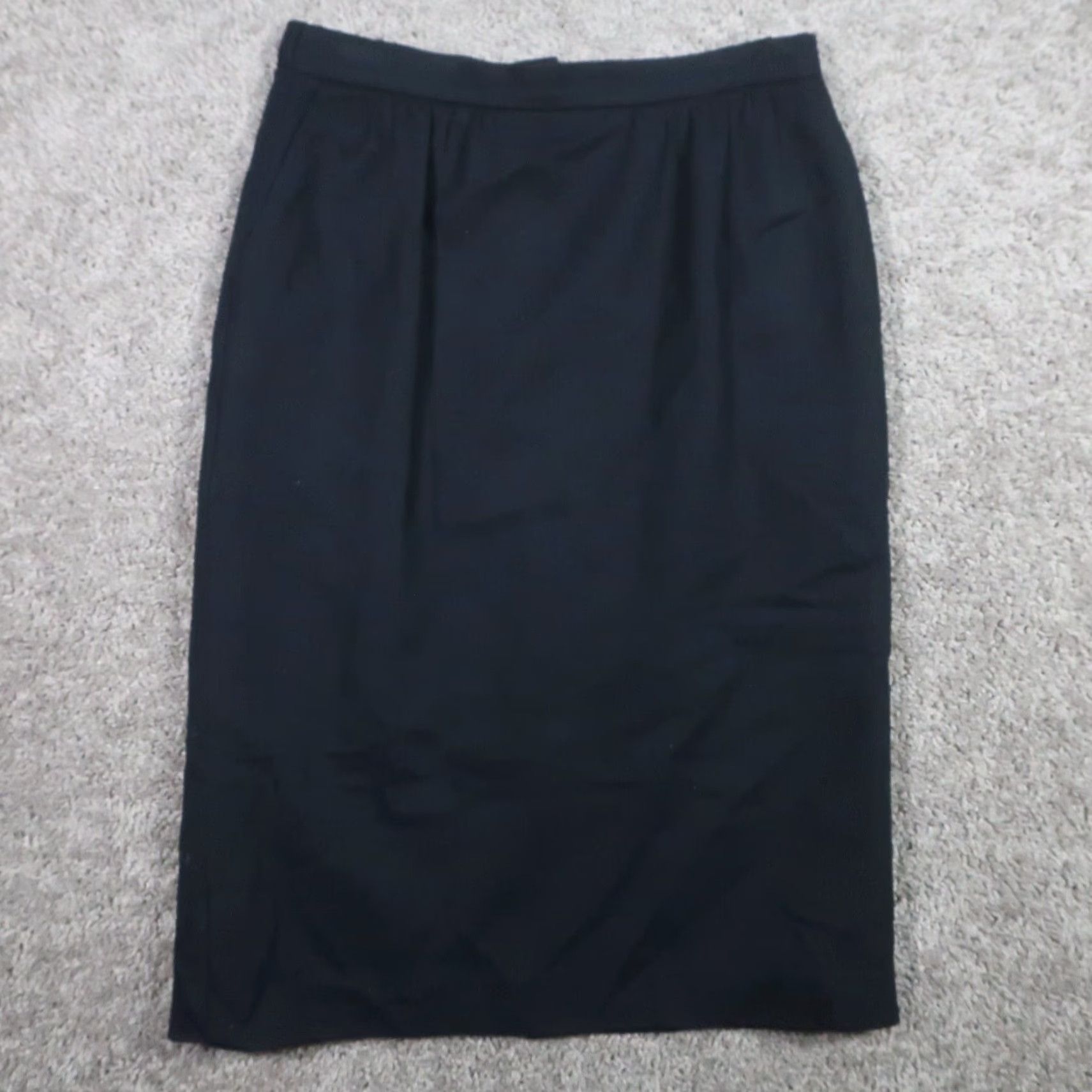 Vintage VINTAGE Koret Skirt Womens Petites 4 Black Wool Pockets Pencil Knee Length 80s 90s Modern City Classic Size 27" / US 4 / IT 40 - 2 Thumbnail