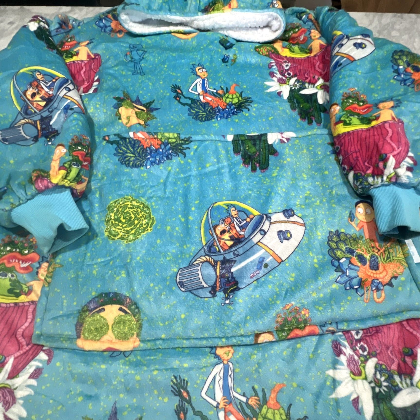 Swims Rick And Morty Oversized Sherpa Lined Hoodie Adult Swim Coverup Huge One Size Size US M / EU 48-50 / 2 - 3 Thumbnail