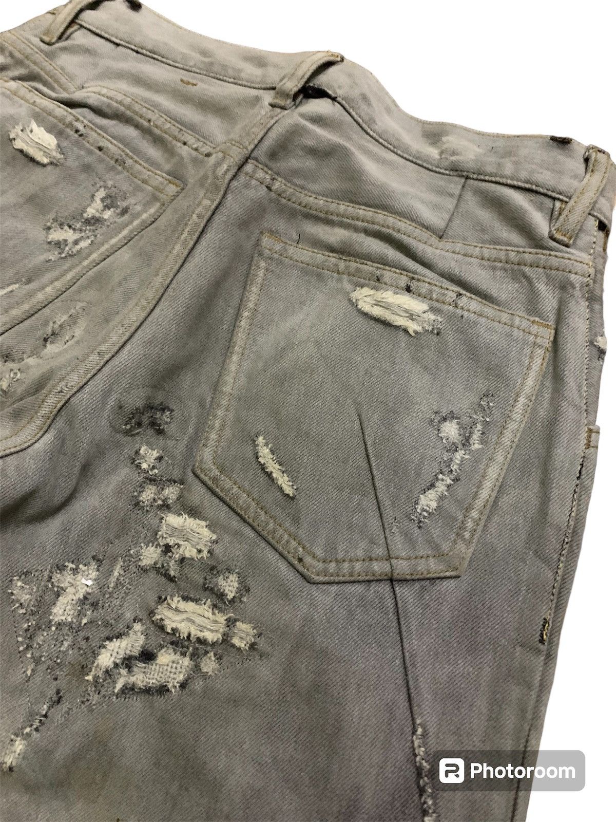 Kazuyuki Kumagai Attachment 💥Kazuyuki kumagai Attachment Ripped Denim Size US 29 - 7 Thumbnail