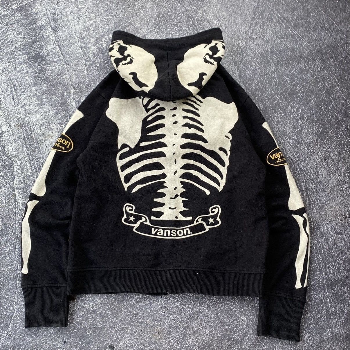 Vanson Leathers Vanson Skeleton Zip-Up Hoodie Size US L / EU 52-54 / 3 - 5 Thumbnail