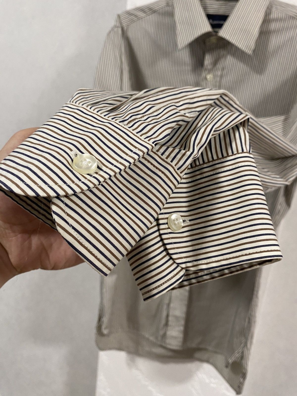 Aquascutum Aquascutum Stripe Clun Check Pattern Button Shirt Size: 16 Size US M / EU 48-50 / 2 - 5 Thumbnail