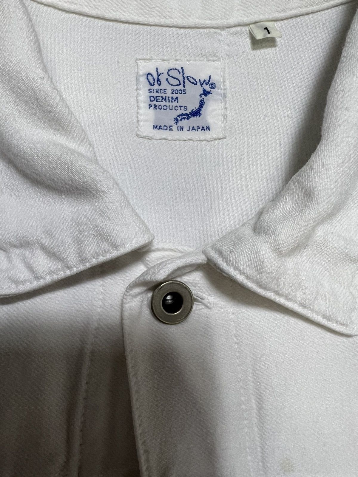 Orslow Orslow - Type 2 Soft Denim White Trucker Jacket Size US S / EU 44-46 / 1 - 11 Thumbnail