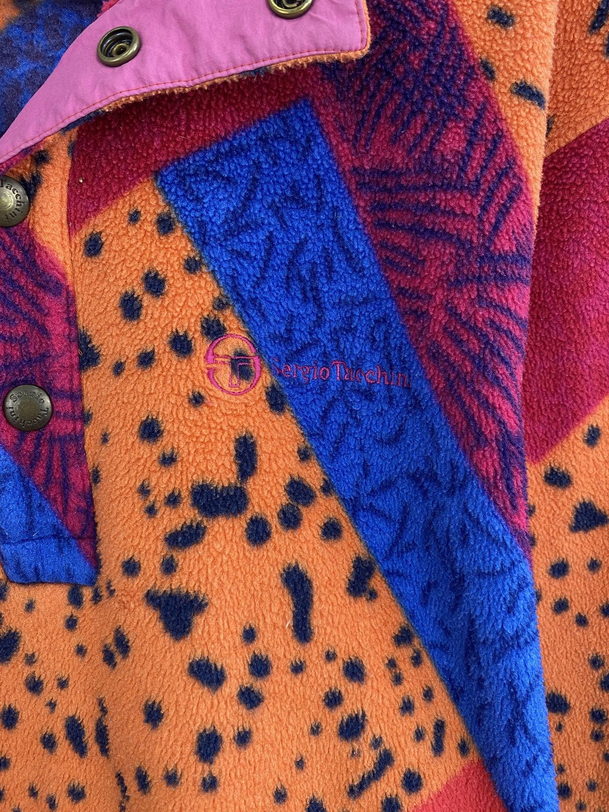 Sergio Tacchini 🇮🇹 Vintage 80s Sergio Tacchini Fleece Abstract Asymmetrical Size US M / EU 48-50 / 2 - 4 Thumbnail