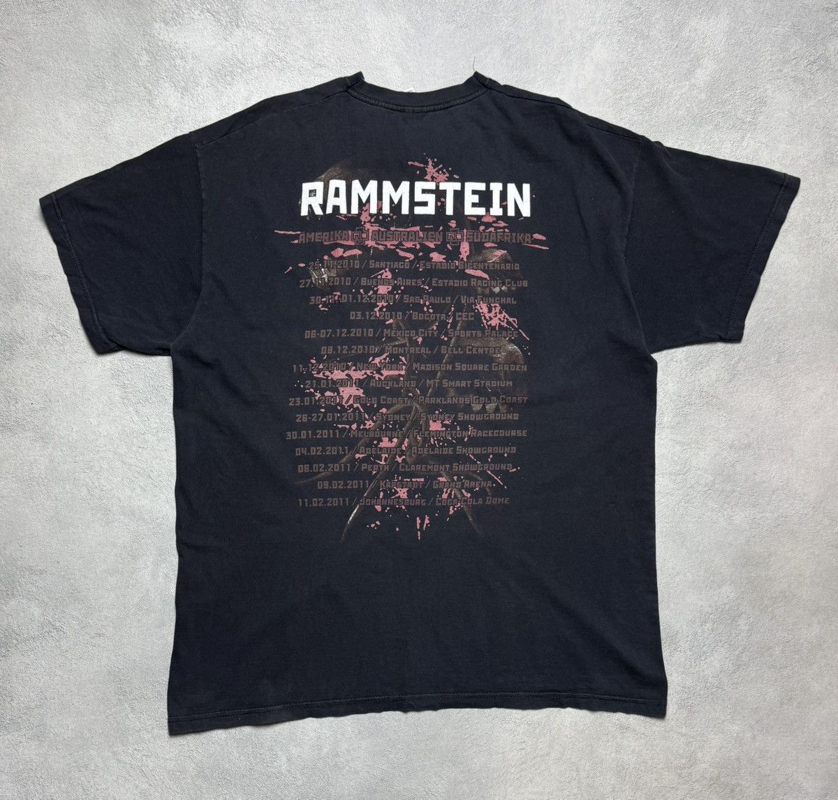 Fruit Of The Loom Rammstein 2010 Tour T-Shirt Double-Sided Print Band Tee Size US XL / EU 56 / 4 - 2 Thumbnail