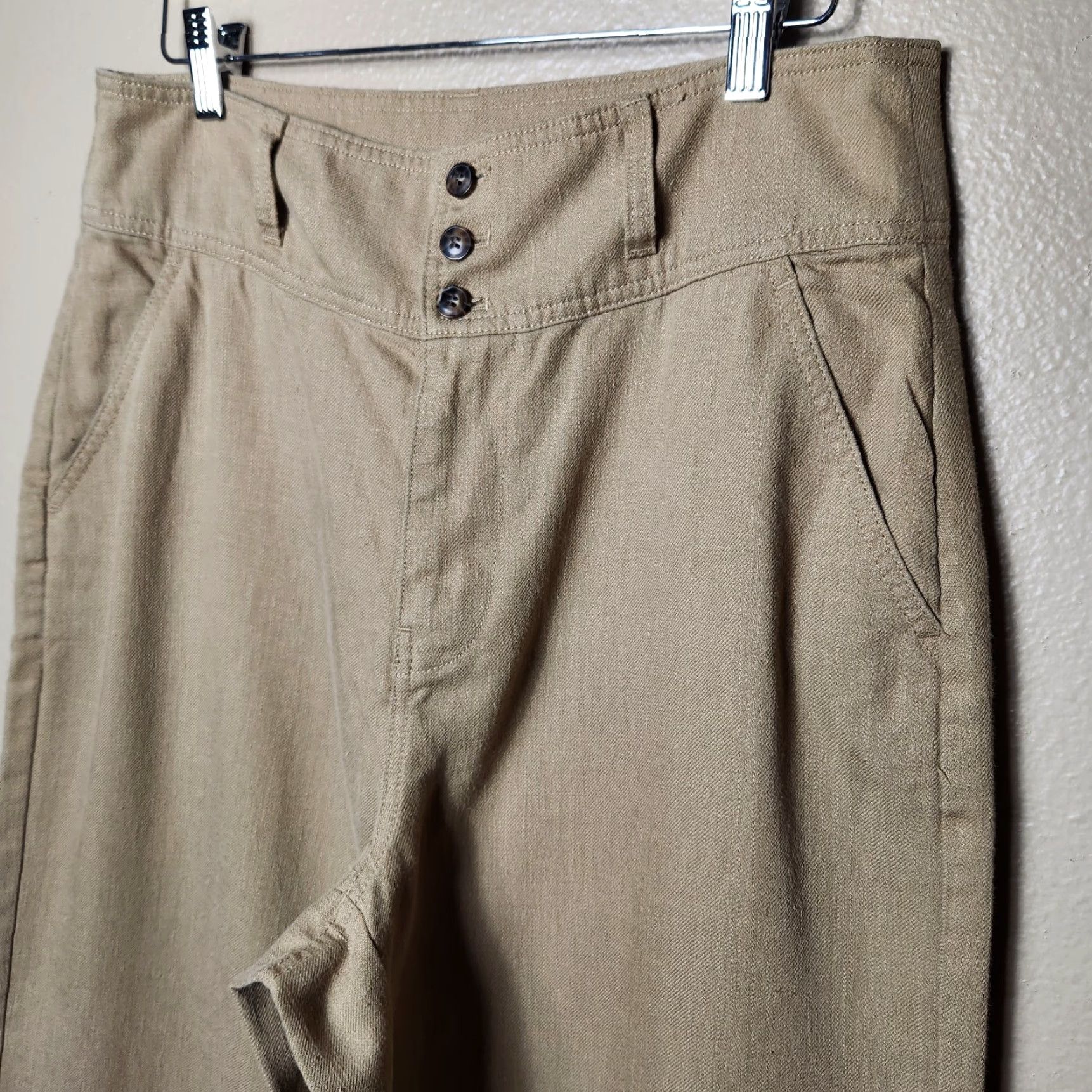 Madewell Madewell Button Front Cuffed Wide Leg Pants in Travel Linen Blend-Size 12 Size 34" / US 12 / IT 48 - 6 Thumbnail