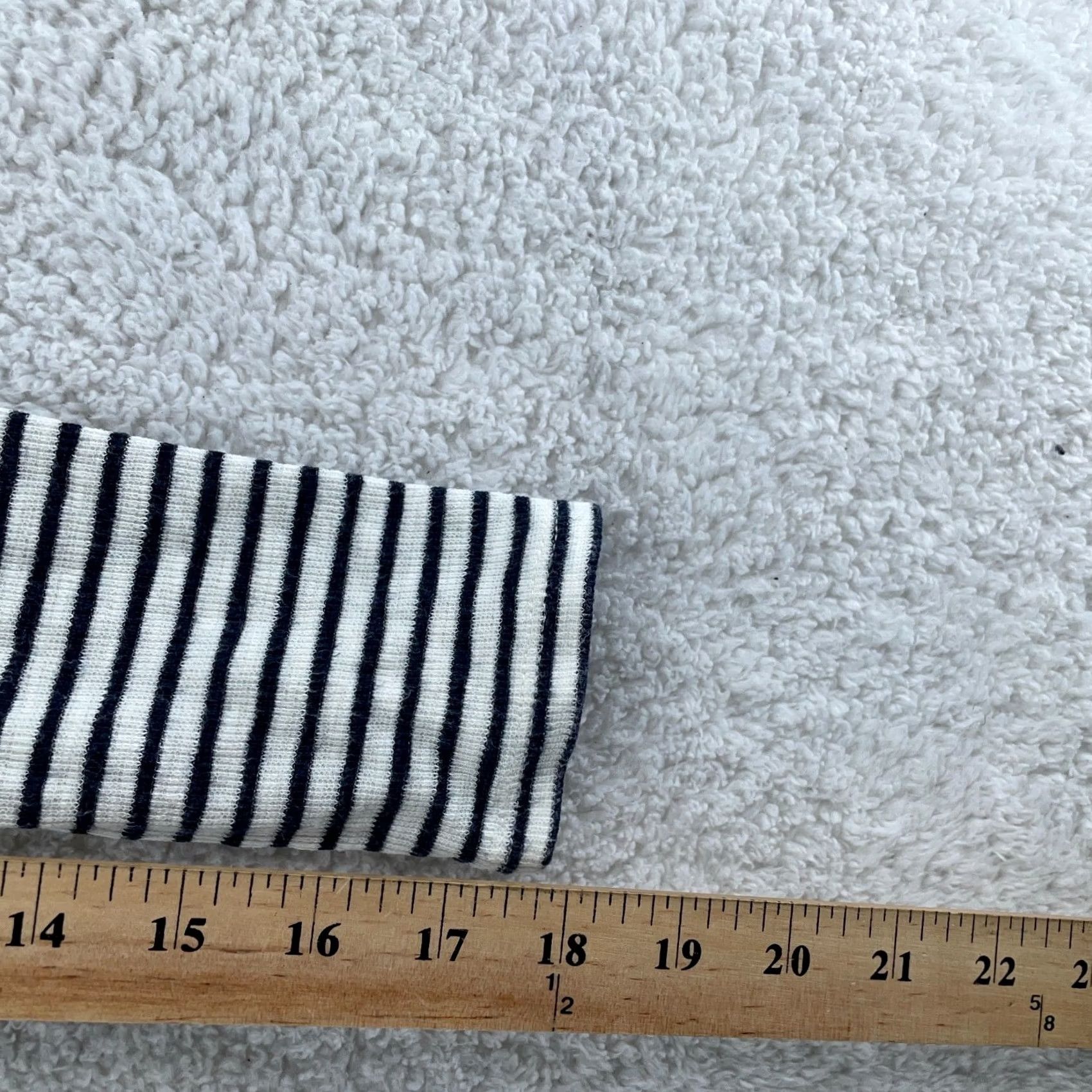 Madewell Madewell Crop T-Shirt Womens S Navy White Stripe Fine Ribbed Stretch Long Sleeve Shirt Womens S Navy White Stripe Knit Crewneck Casual Summer Spring Size S / US 4 / IT 40 - 7 Thumbnail