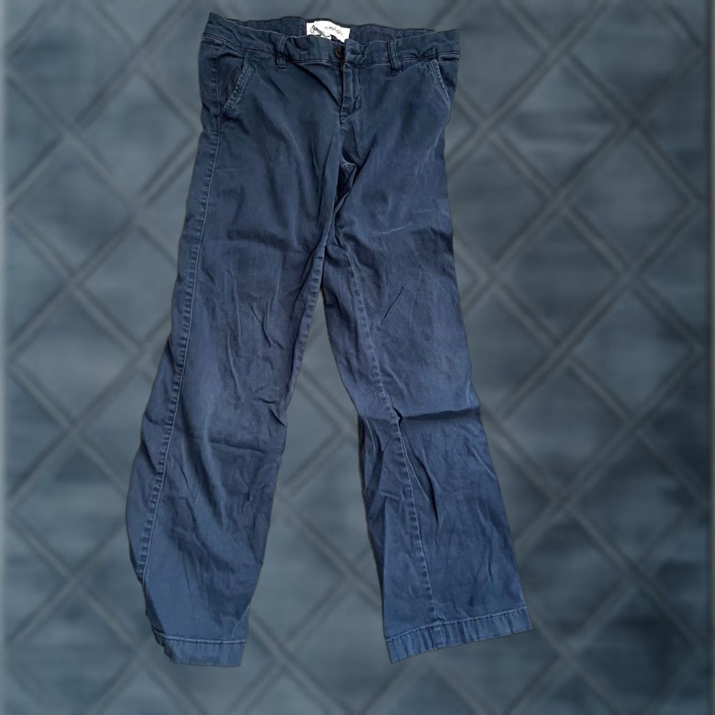 Vintage Aéropostale Women Skinny Stretch Chino Pants Navy Blue Size 8 Long Distresse Casual Everyday Wear Womens Pants Size 30" / US 8 / IT 44 - 1 Thumbnail