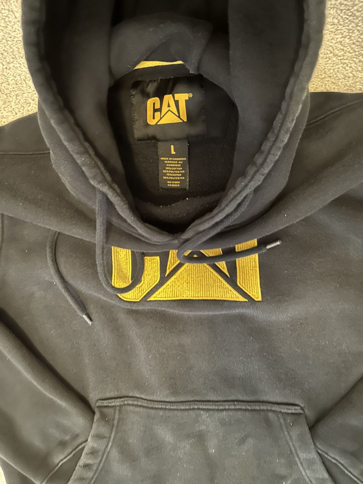 Caterpillar Vintage Embroidered CAT Heavyweight Hoodie Size US L / EU 52-54 / 3 - 5 Thumbnail