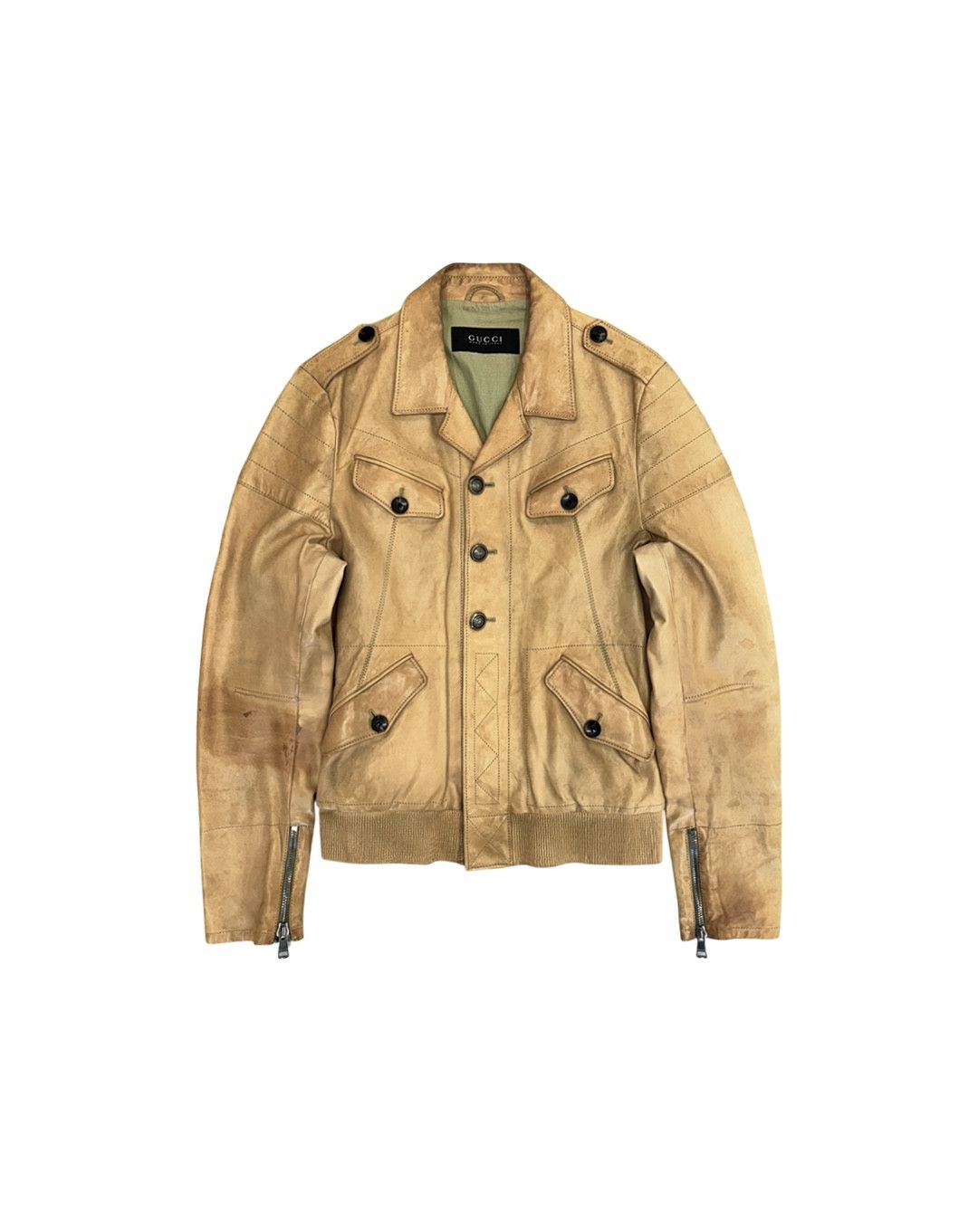 Gucci Gucci by Tom Ford Elbow Patch Detail Leather Blouson Size US M / EU 48-50 / 2 - 1 Thumbnail