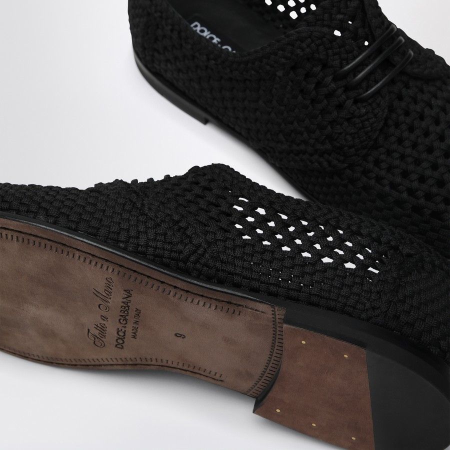 Dolce & Gabbana o1d2blof0226 Fabric Derby Shoes in Black Size US 8.5 / EU 41-42 - 5 Thumbnail