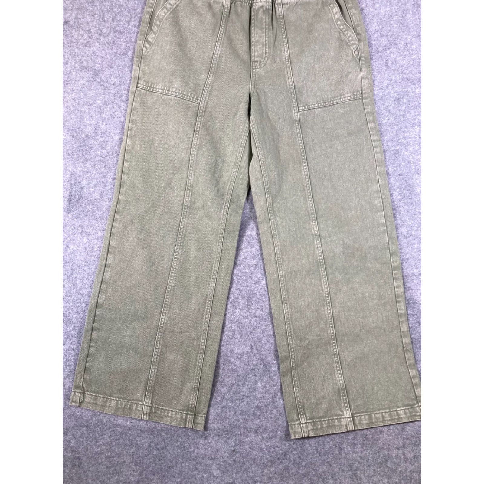 Gap VINTAGE Gap Pull On Pants Womens L Green Denim Straight Leg Elastic Waist Preppy NWT Size 36" / US 14 / IT 50 - 4 Thumbnail