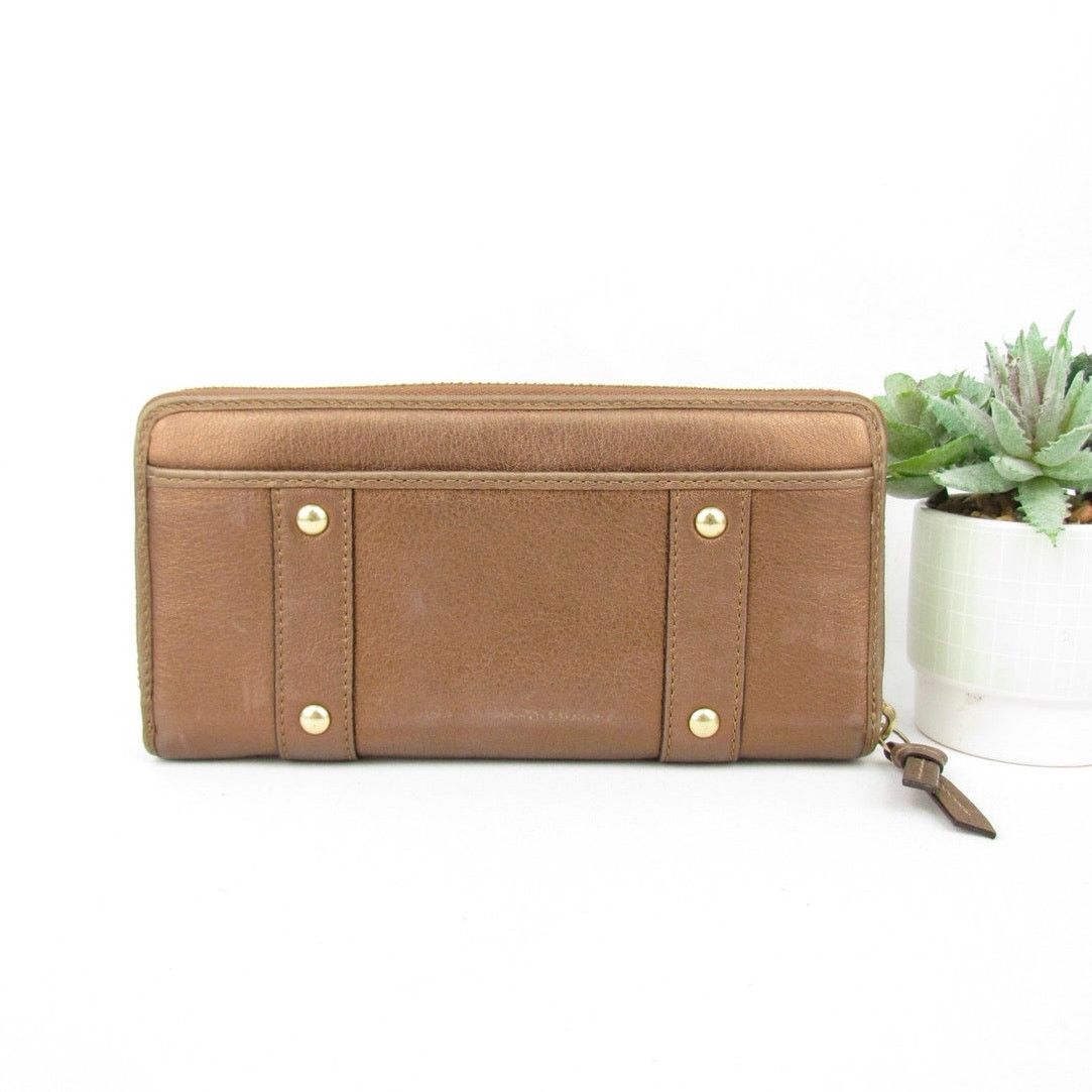 Coach Coach Zip Around Bronze Color Wallet Size ONE SIZE - 2 Thumbnail