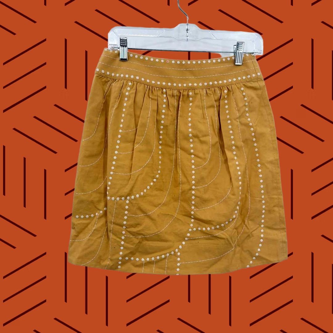 Vintage Pre-Owned Floreat Yellow Size 2 Mini Skirt Size 26" / US 2 / IT 38 - 1 Thumbnail