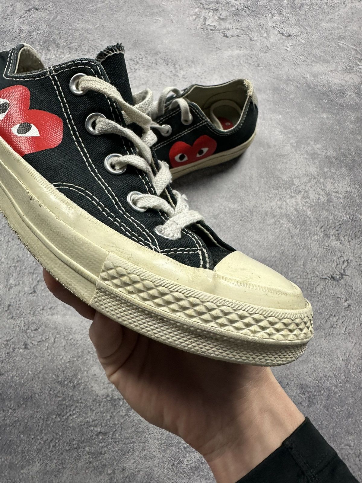 Comme des Garcons PLAY × Converse Comme des Garcons Converse Play Black Low Top Sneakers Size US 6 / IT 36 - 11 Thumbnail