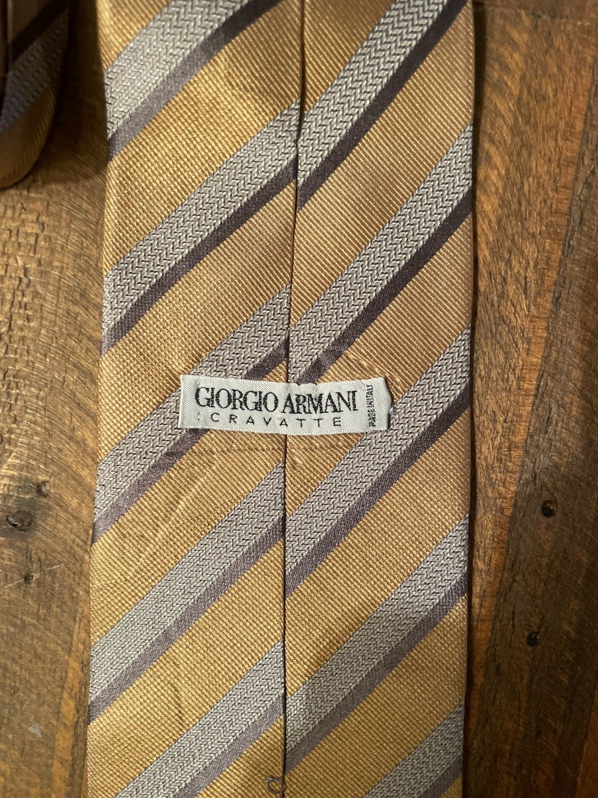 Giorgio Armani Vintage Giorgio Armani Cravatte Silk Striped Tie Handmade Size ONE SIZE - 2 Thumbnail