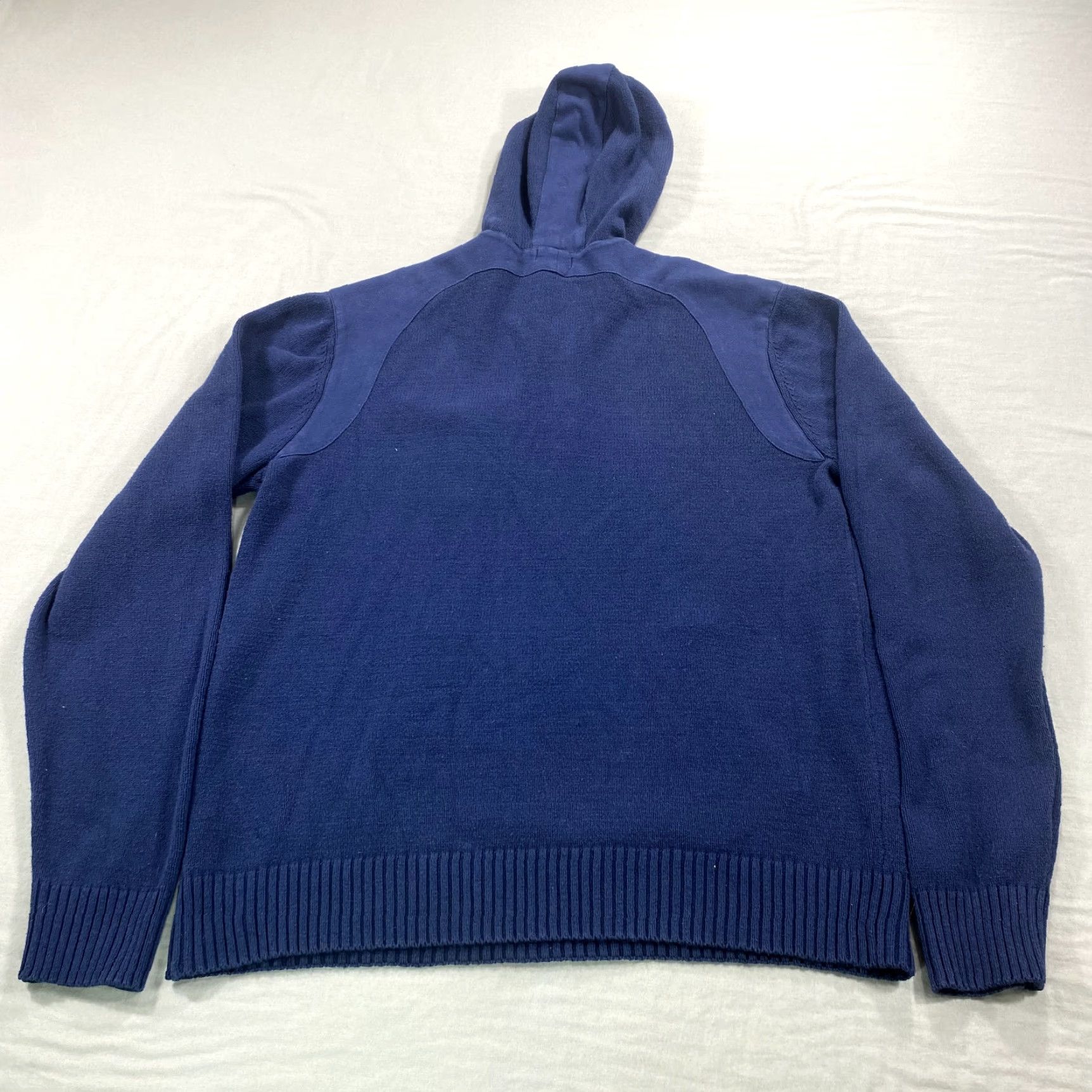Guess VINTAGE GUESS Hoodie Mens XL Blue Henley Knit Sweater Y2K Adult Size US XL / EU 56 / 4 - 2 Thumbnail