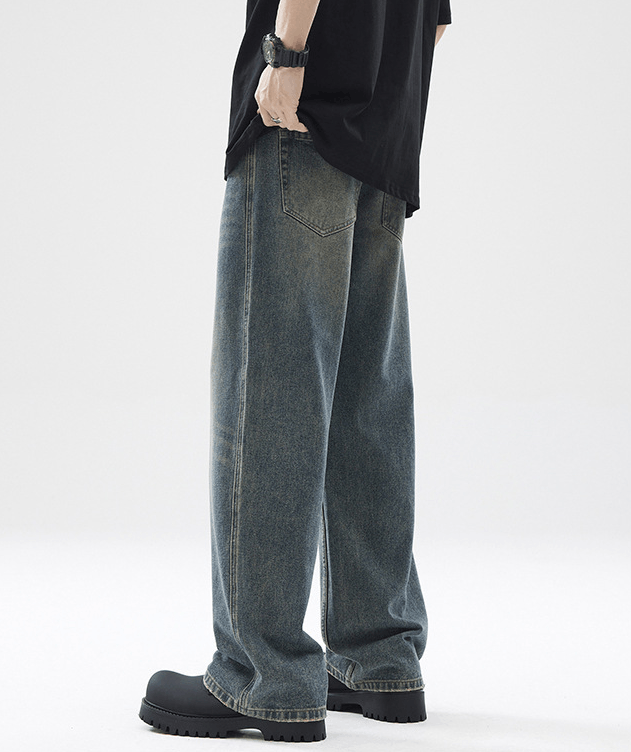 Japanese Brand × Jean High street casual straight wide leg men's retro baggy jeans Size US 32 / EU 48 - 6 Thumbnail