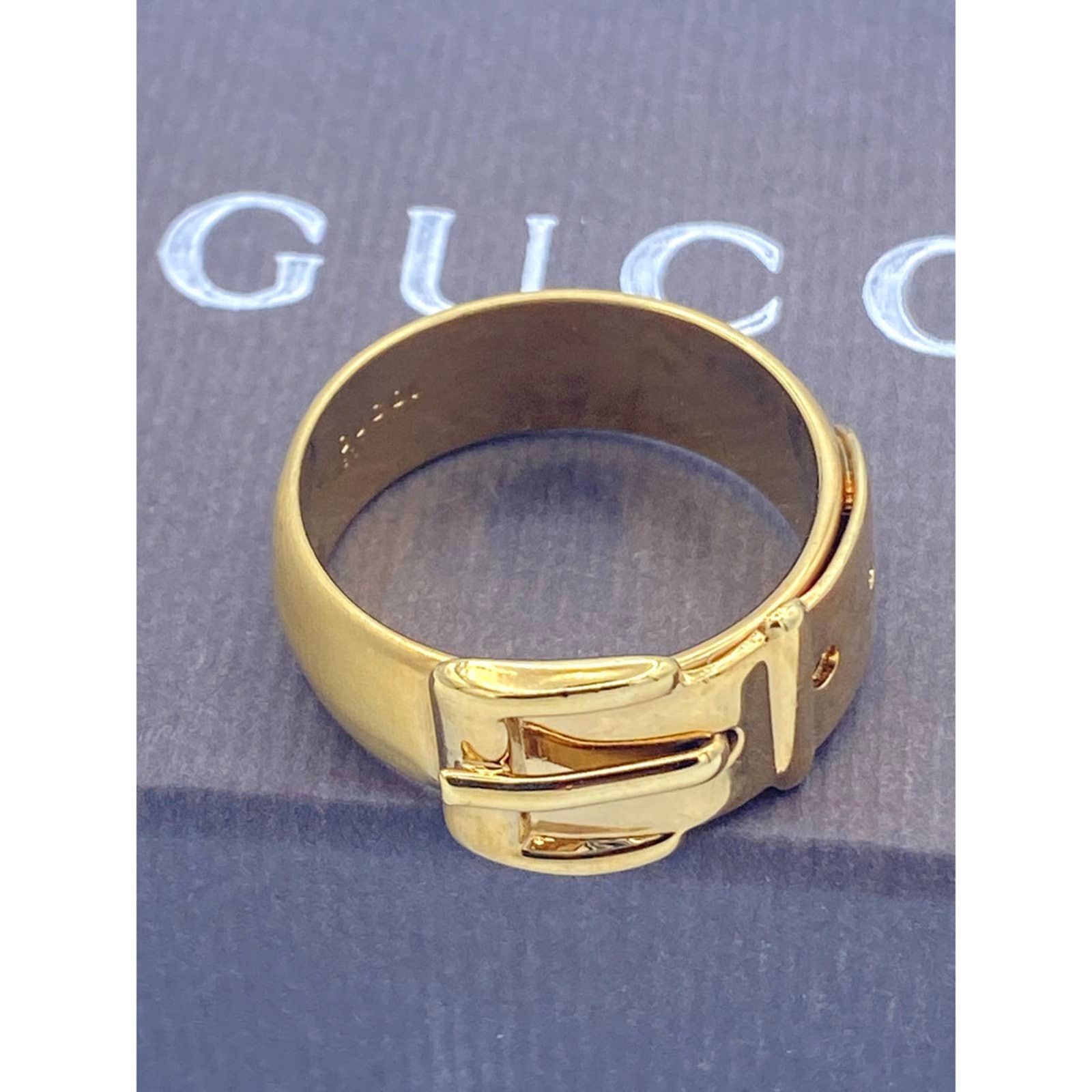 Gucci Authentic Gucci Gold-Tone Scarf Ring – Elegant Belt Design Size ONE SIZE - 3 Thumbnail