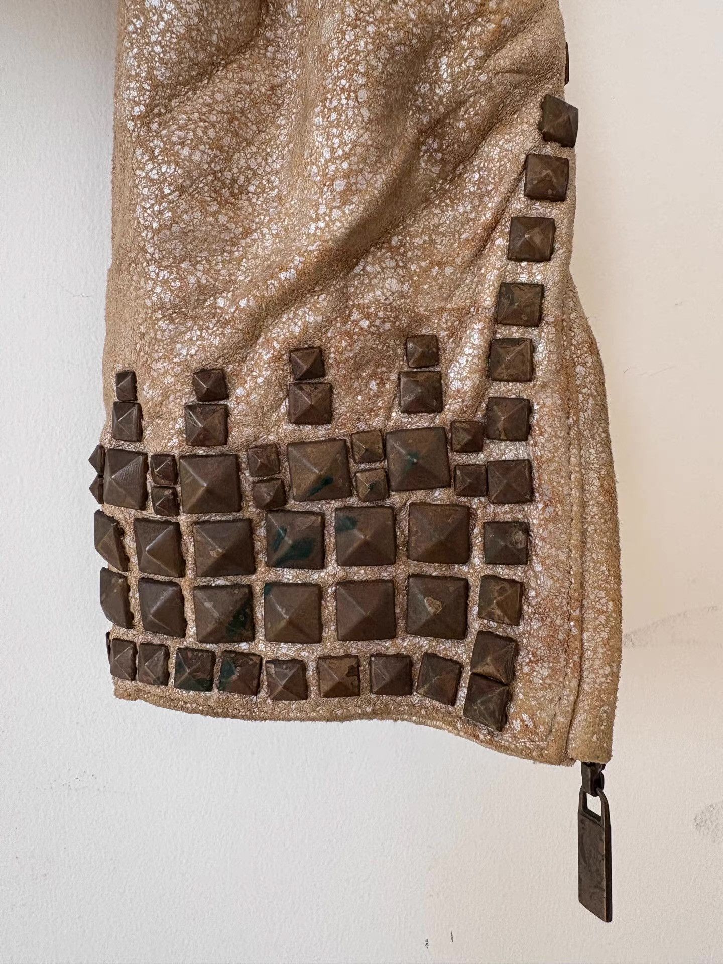 Just Cavalli Just Cavalli Women's Cracked Studded Leather Jacket Ｑ21 Size M / US 6-8 / IT 42-44 - 5 Thumbnail