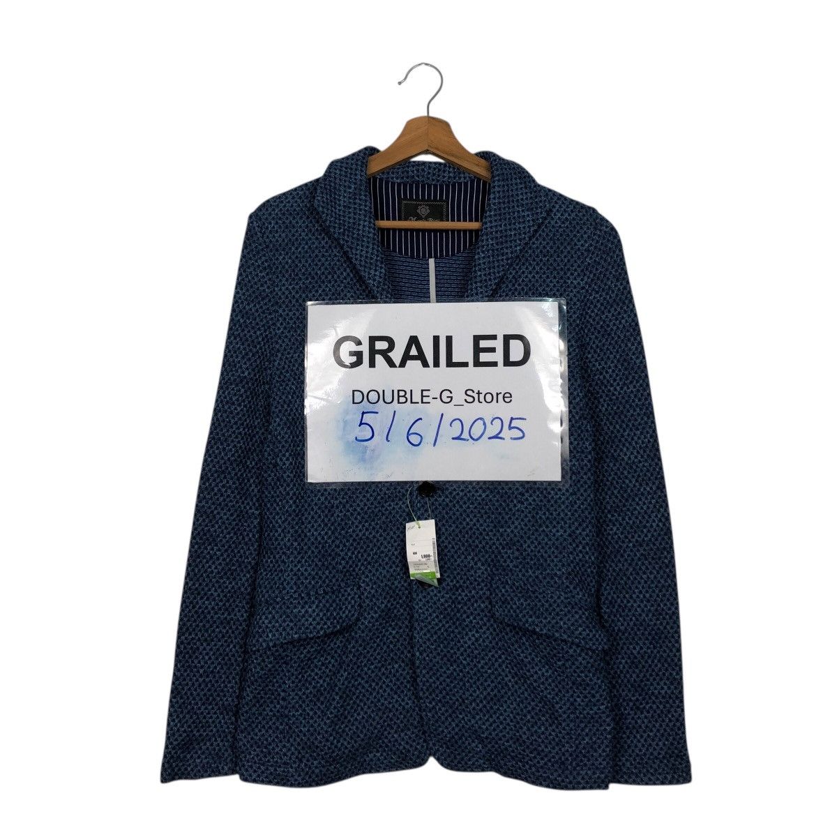 Japanese Brand Men’s Bigi Japan Knit Jacket – Textured Navy Size US M / EU 48-50 / 2 - 1 Thumbnail