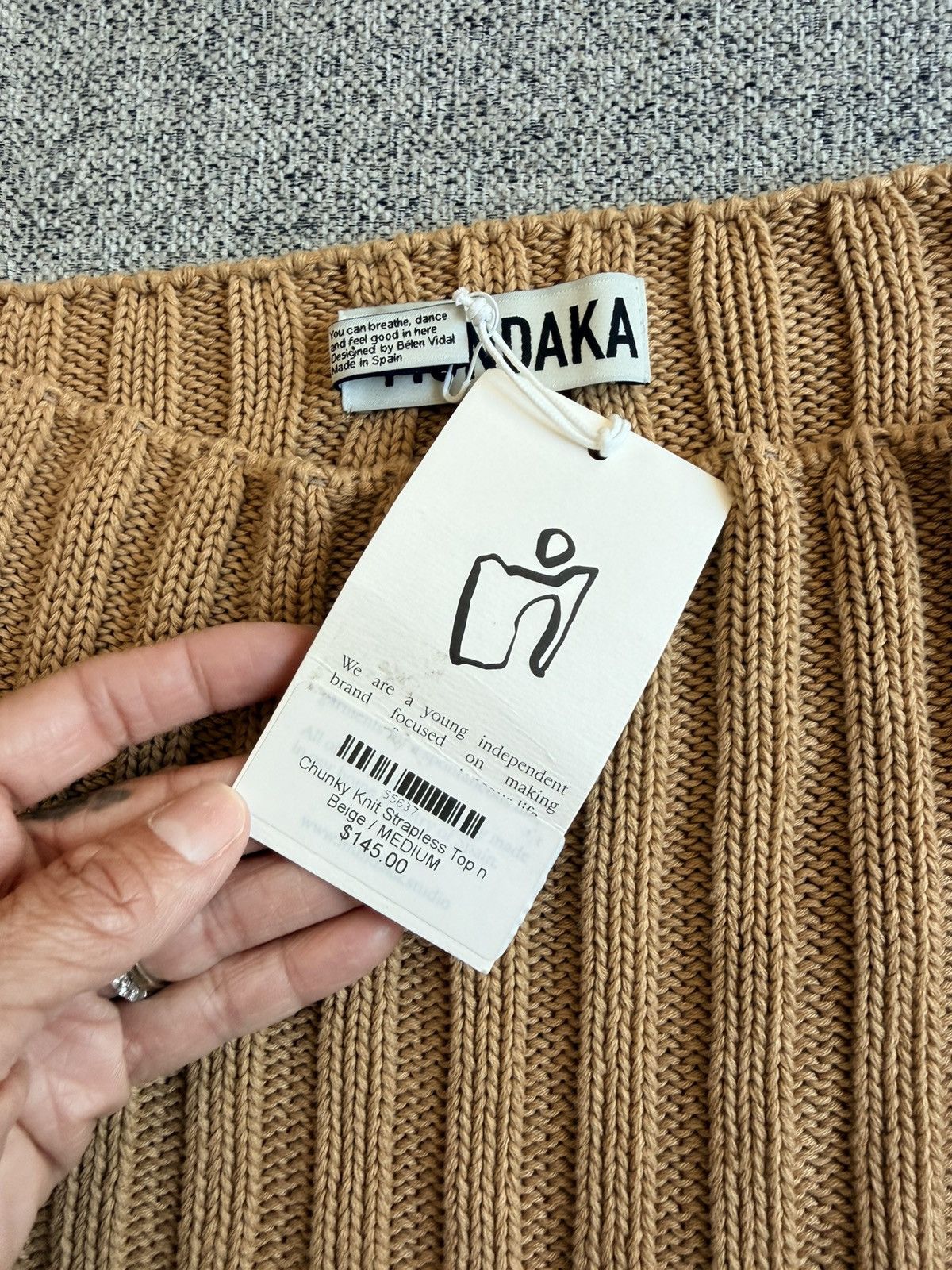 Other Mundaka tan knit sweater cropped tube top M nwt Size M / US 6-8 / IT 42-44 - 5 Thumbnail