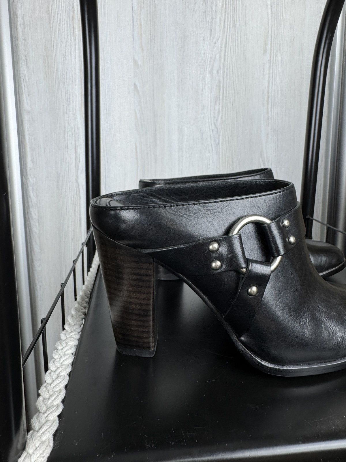 Frye Frye Laurie HarnessBlack leather Mules boots size 6 w box Size US 6 / IT 36 - 6 Thumbnail