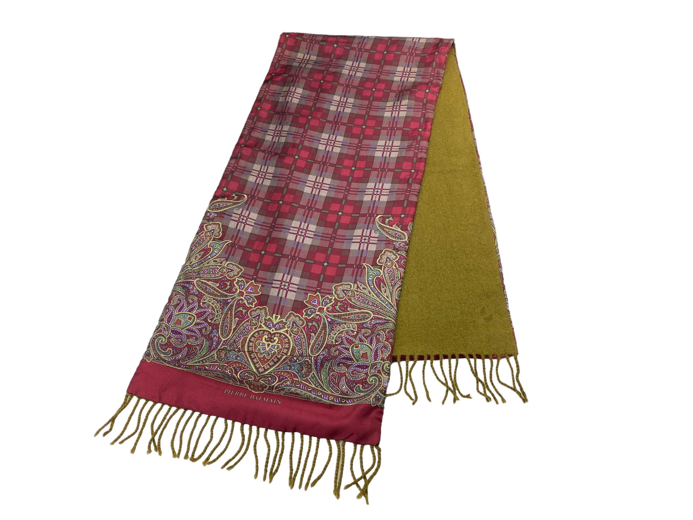 Pierre Balmain × Vintage Pierre Balmain scarf checkered Vintage Scarves Size ONE SIZE - 3 Thumbnail