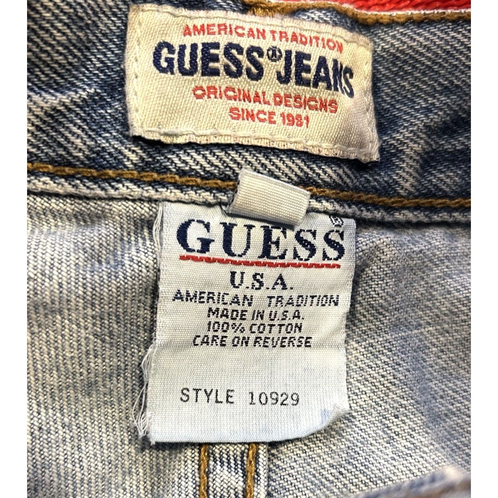 Guess VINTAGE GUESS Tote Purse Denim 1980s Blue Large Shoulder Strap College Retro Size 36" / US 14 / IT 50 - 5 Thumbnail