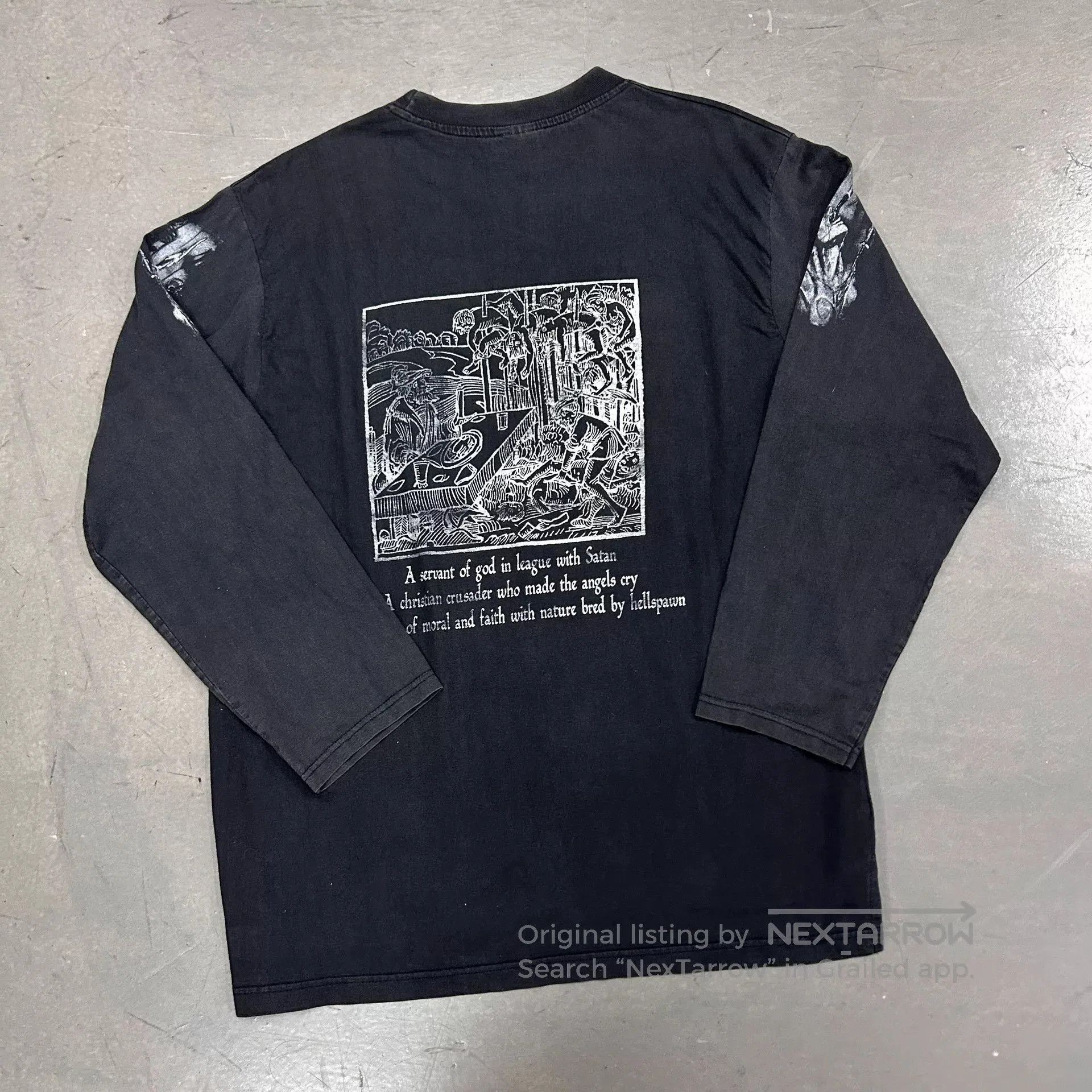 Vintage Vintage 90s Marduk Band Long Sleeve Tee. Size US M / EU 48-50 / 2 - 2 Thumbnail