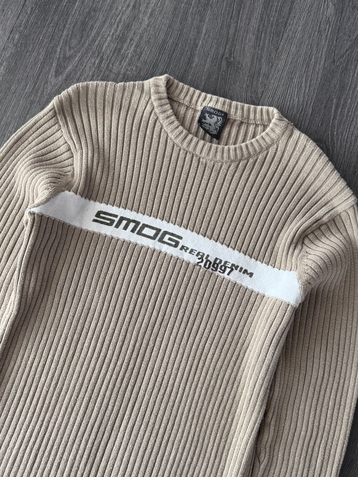 Japanese Brand Y2K Vintage Smog Cable Diesel/Dolce Gabbana Style Sweater Size US XL / EU 56 / 4 - 2 Thumbnail