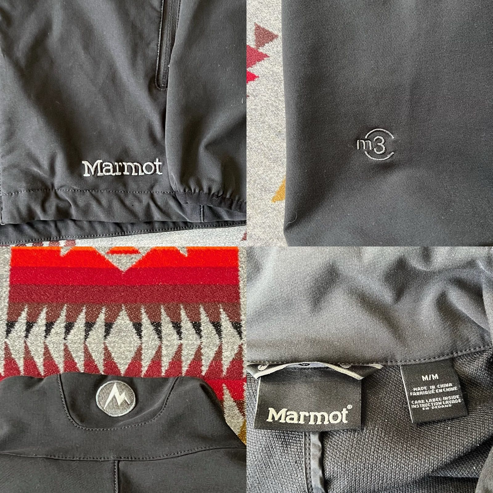 Marmot Marmot Tempo Jacket Mens Medium Black Full Zip Softshell Stretch Performance B9 Size US M / EU 48-50 / 2 - 8 Thumbnail