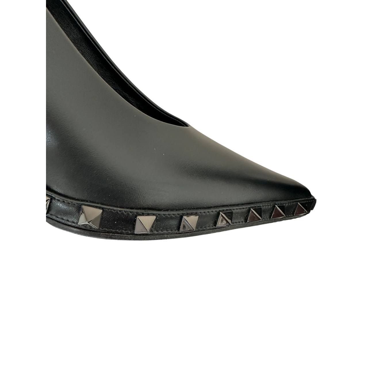 Valentino Valentino Rockstud 100 Leather Heels Pumps Black 38.5 Size US 8.5 / IT 38.5 - 7 Thumbnail