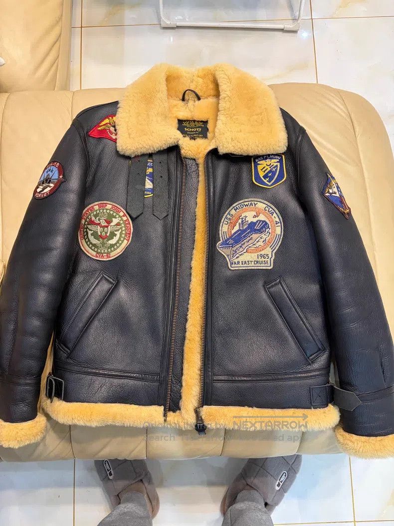 Schott Schott B-3 leather jacket Size US M / EU 48-50 / 2 - 1 Thumbnail