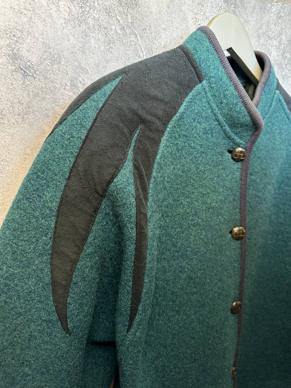 Designer × Kurt Geiger × Vintage Geiger Austria Boiled Wool Jacket Green Black Vintage Size M / US 6-8 / IT 42-44 - 4 Thumbnail