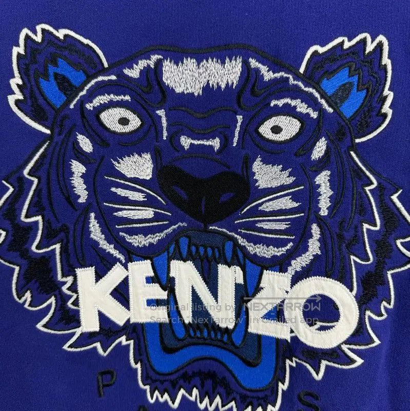 Kenzo KENZO Blue Men's Sweatshirt with Tiger Graphic . Size US L / EU 52-54 / 3 - 3 Thumbnail