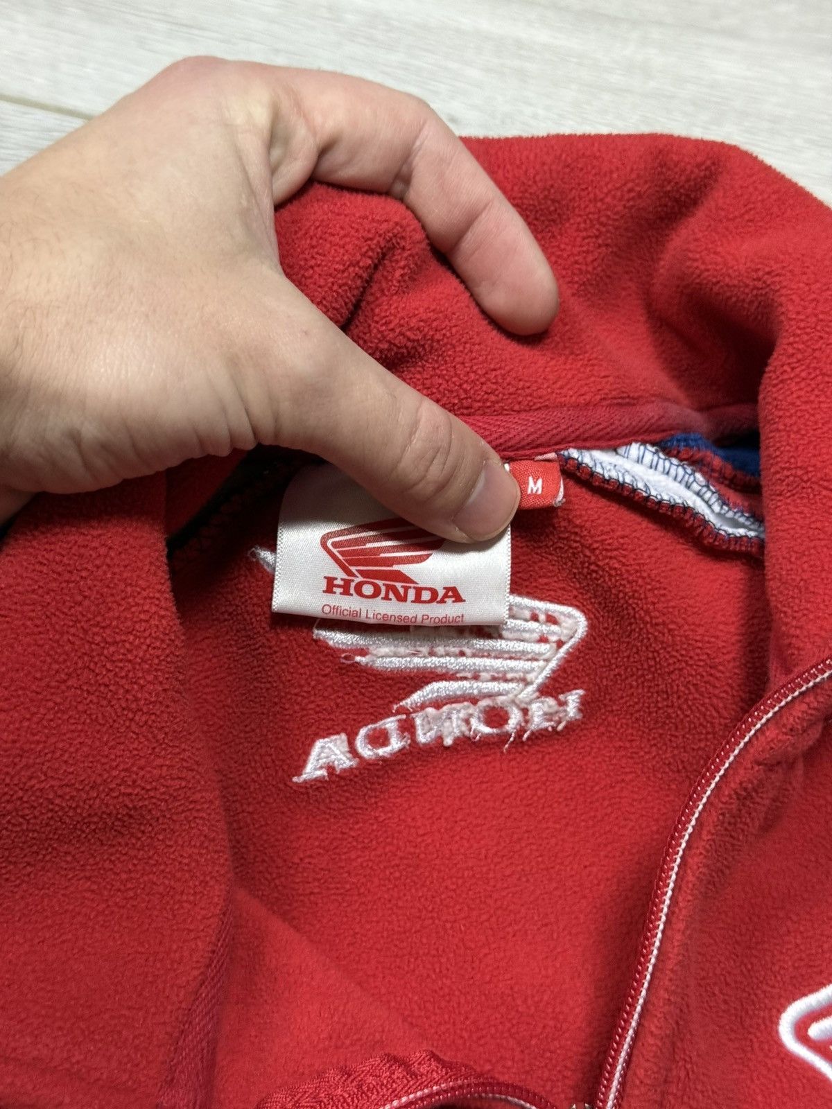 Honda Honda racing fleece zip jacket red blue big logo Size US M / EU 48-50 / 2 - 7 Thumbnail