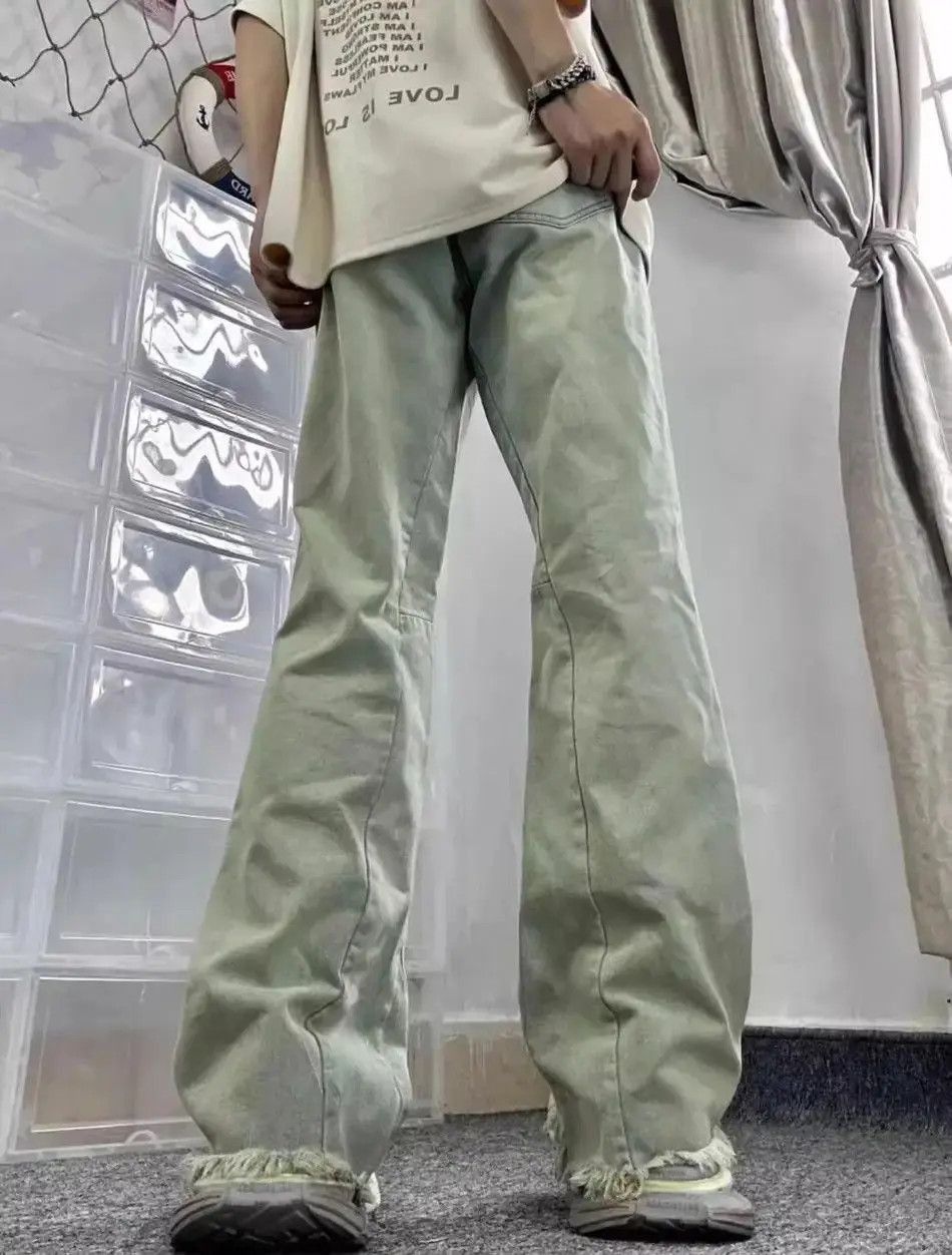 Japanese Brand Retro washed micro flared pleated jeans Size US 32 / EU 48 - 5 Thumbnail